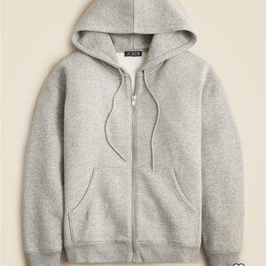 J. Crew Light Gray Heritage Fleece Zip-Up Hoodie